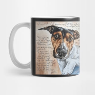 ‘My Comforter’ poem and Jack Russell painting. Mug